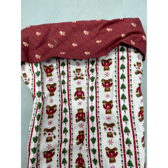 handmade Christmas stocking bear snowflake heart tree design red green 15" READ - Picture 6 of 6